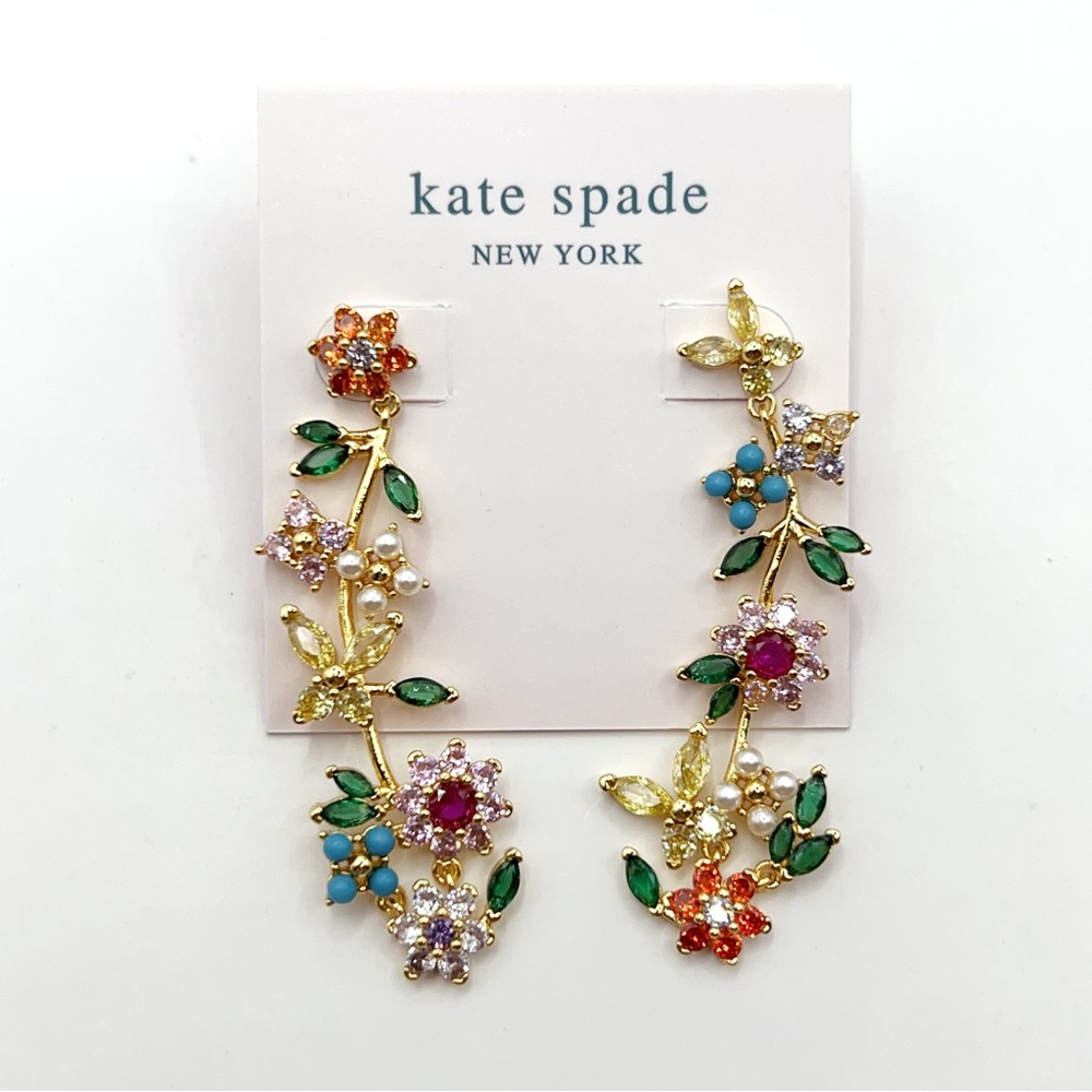 KS088-Kate Spade butterfly and flowers earrings